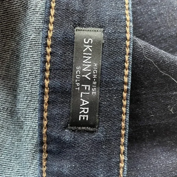 White House Black Market Dark Indigo High-Rise Skinny Flare Jeans - Picture 9 of 11